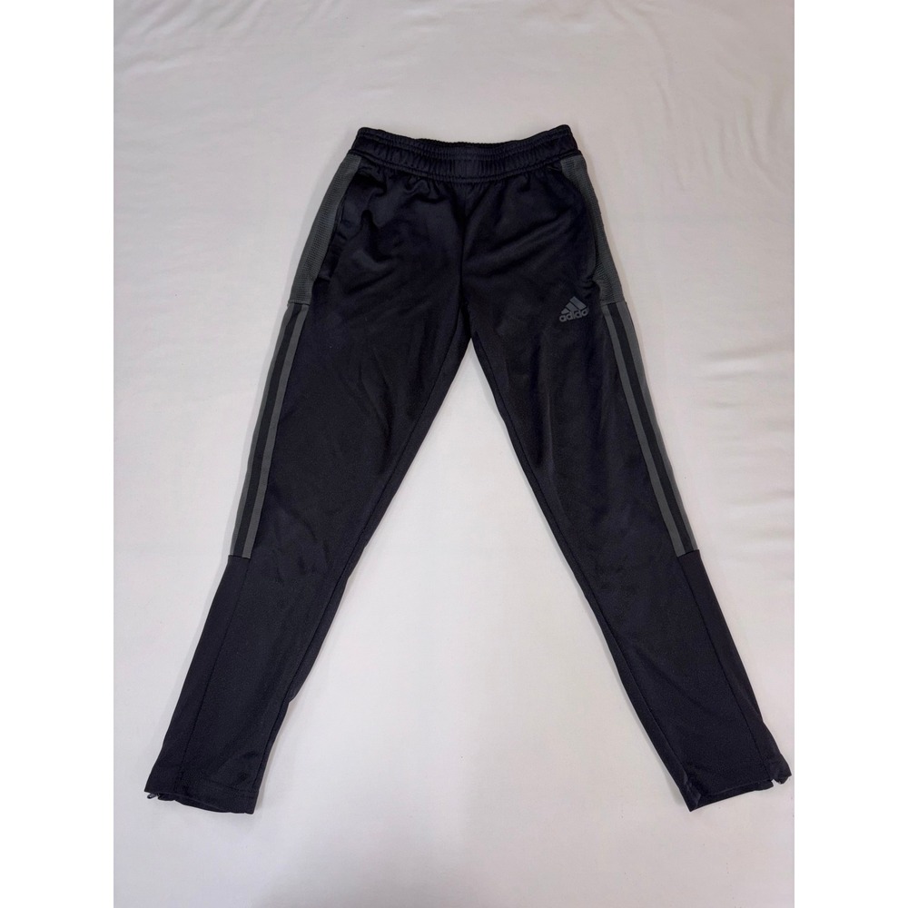 Adidas Kids Soccer Training Pants Black Grey Size S 9-10Y Joggers
